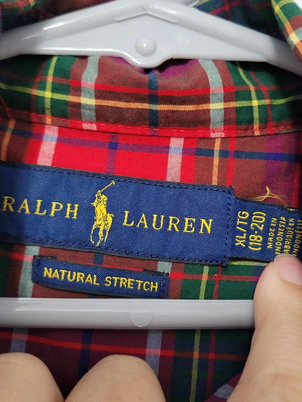 Lot 4 Ralph Lauren Boys Plaid Long Sleeve Button Down Shirts Size XL Red Green